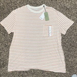 Goodfellow & Co Men's Short Sleeve Striped Tee - Peach and White